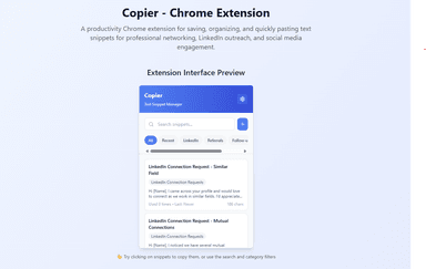 Copier - Chrome Extension for LinkedIn Outreach